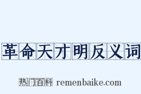 革命天才明反义词是什么意思的图片
